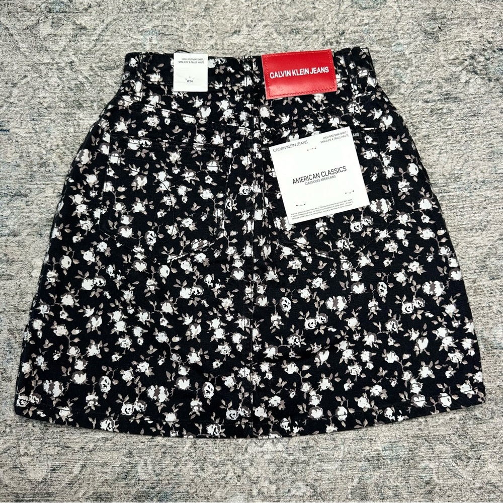 🆕Calvin Klein Jeans American Classics High Rise Mini Skirt Size 24 - Picture 3 of 4